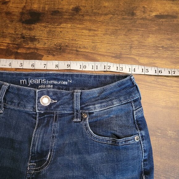 Maurices Jeans 8 S Mid Rise Straight Medium Dark Wash Stretch Denim - Picture 5 of 9